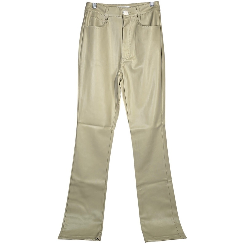 WeWoreWhat‎ Buttery Vegan Leather Kick Flare Pant 25 Oat NWT